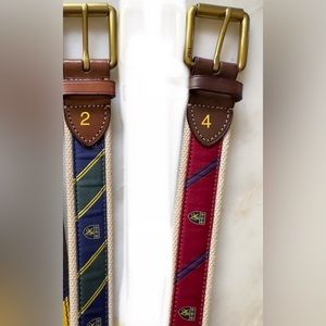 Polo Ralph Lauren Leather Belt Size 40.  Belt 2 and 3 (Red / green)